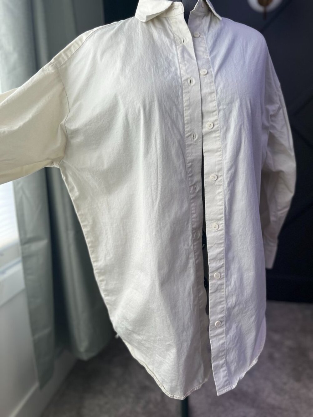 Oak and Fort oversized cotton shirt in off-white